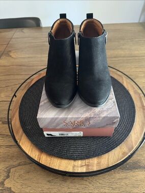 Franco Sarto Black Suede Ankle Booties